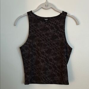 Express Body Contour Black Patterned Women's Top
